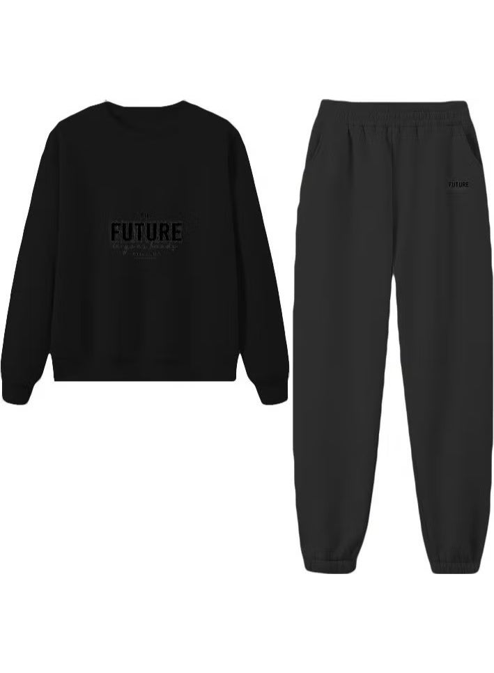 DogFish Tracksuit Set Future Printed Plus Size Bottom Top Set - Image 4